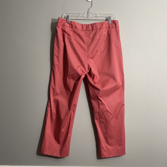Talbots Women’s 12 Pink Polka Dot Crop Pants Straight Leg Polished Prep - Picture 2 of 12